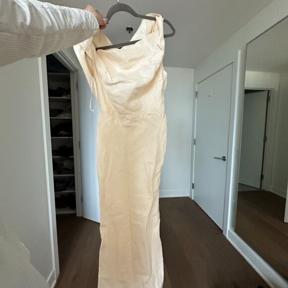 JOELLE CREAM LINEN MIDI DRESS - Picture 4 of 7